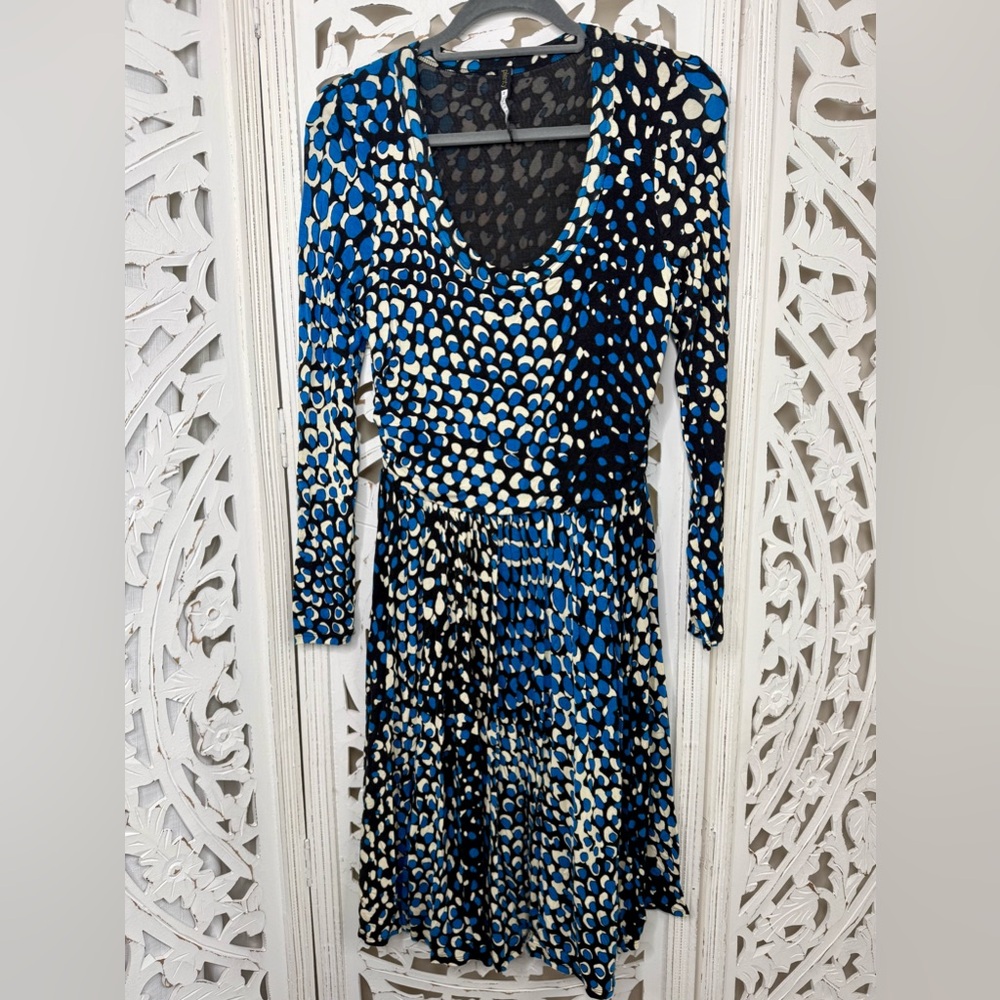 Anthropologie Tracy Reese Blue Dotscape Dress - Picture 3 of 7